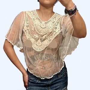 Fairy Boho White Lace Top by Rebellion!
